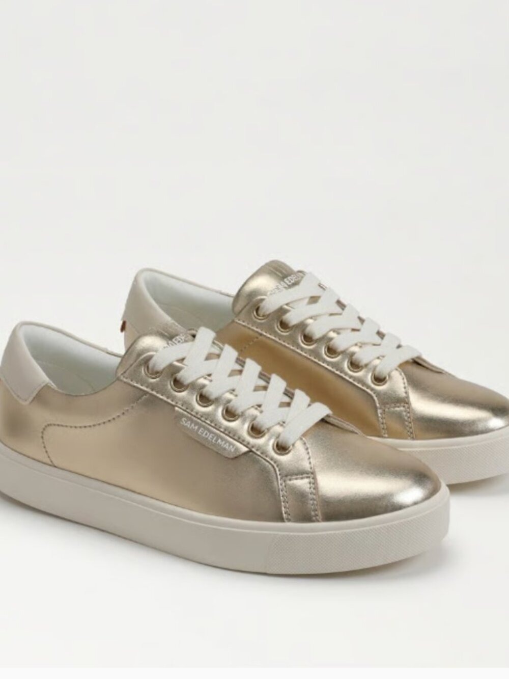 Sam Edelman Ethyl Lace Up Sneaker Metallic Gold Size 7